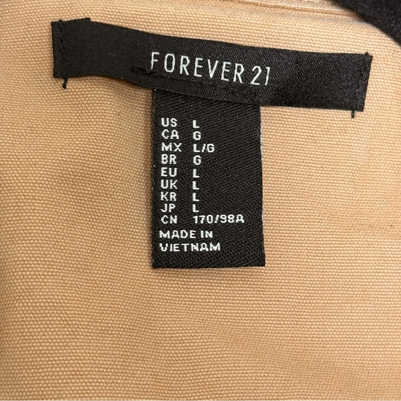 Forever 21 Tan Utility Trench Jacket • Faux Suede • Size L - Picture 2 of 5